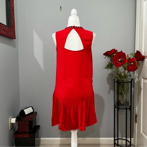 NEW Xhilaration Boho Love Liberty Embroidered Drop Waist Flutter Floral Sundress - Picture 2 of 16